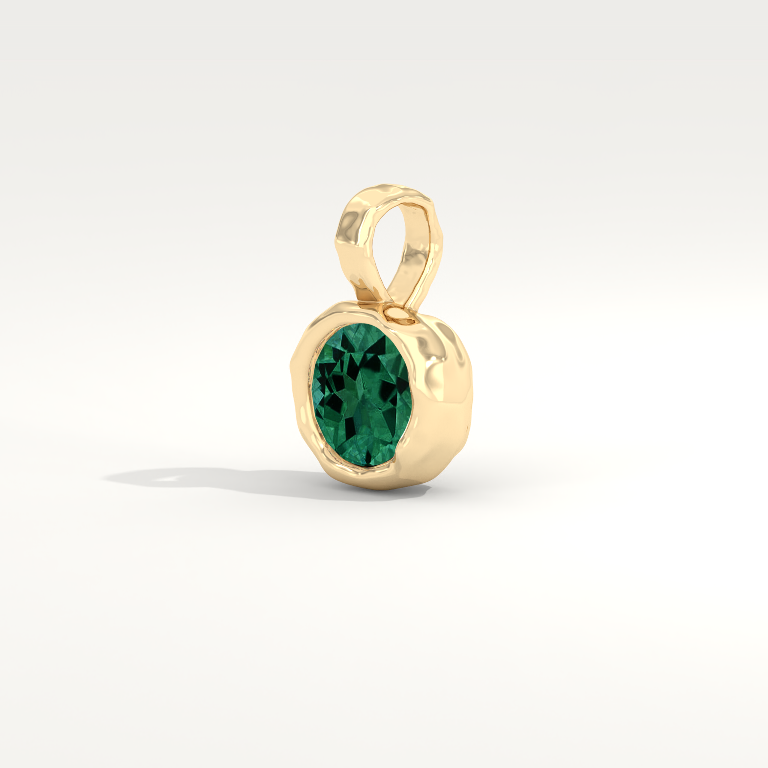 Petite Aurum Pendant in Dark Green Tourmaline