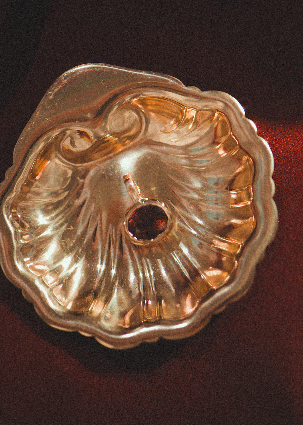 Aurum Pendant in Red Orange Tourmaline