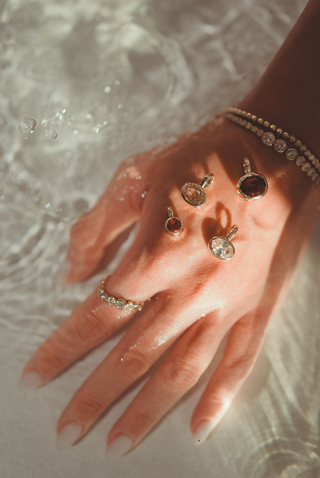 Petite Aurum Pendant in Pink Tourmaline