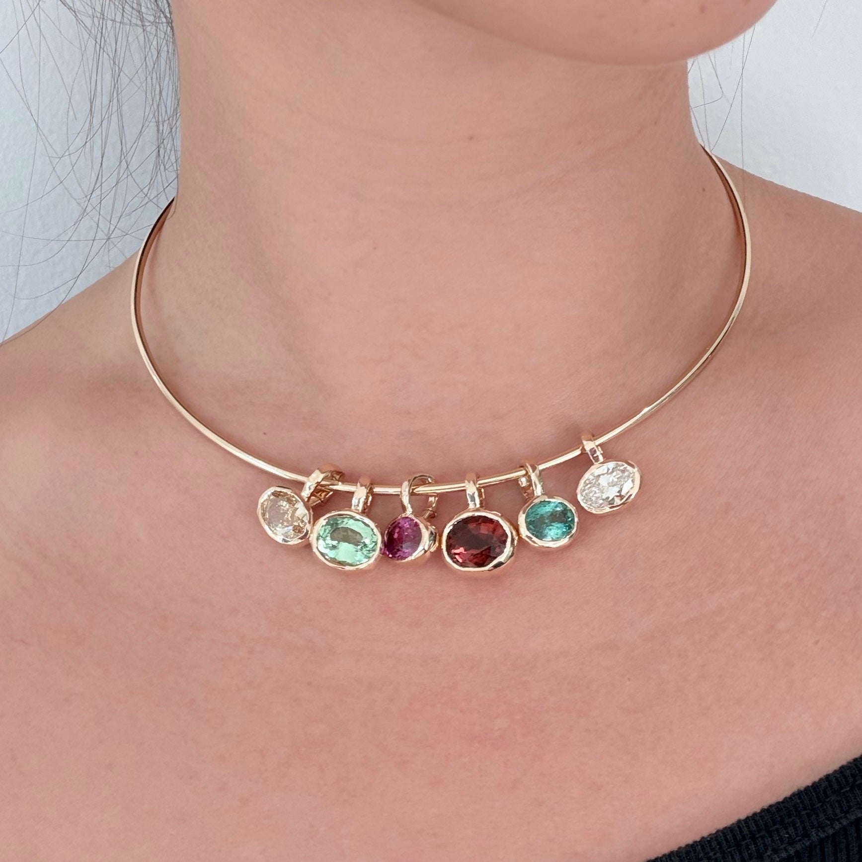 Aurum Pendant in Red Orange Tourmaline