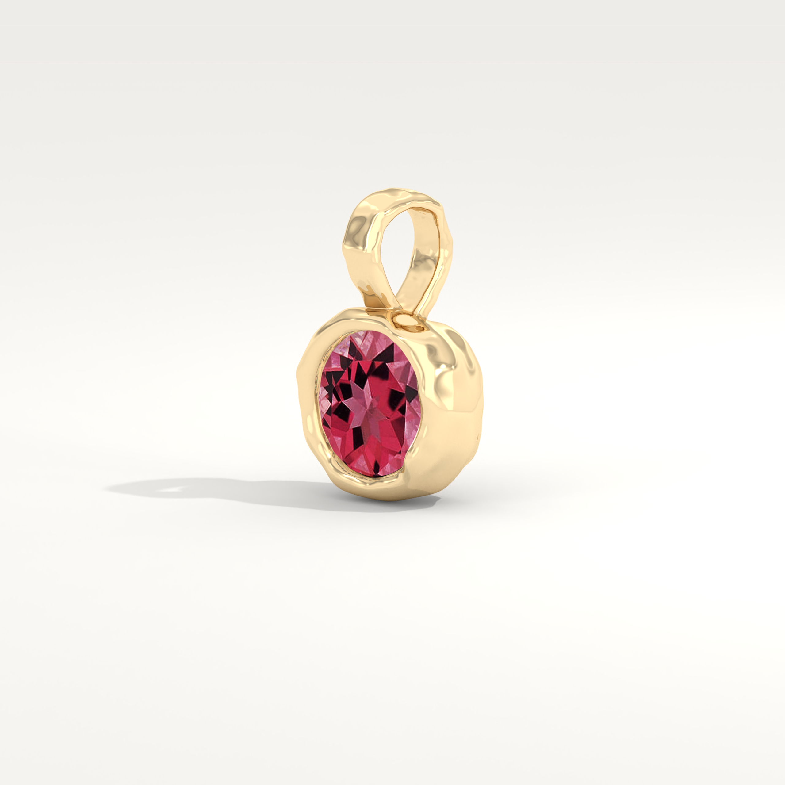Petite Aurum Pendant in Pink Tourmaline
