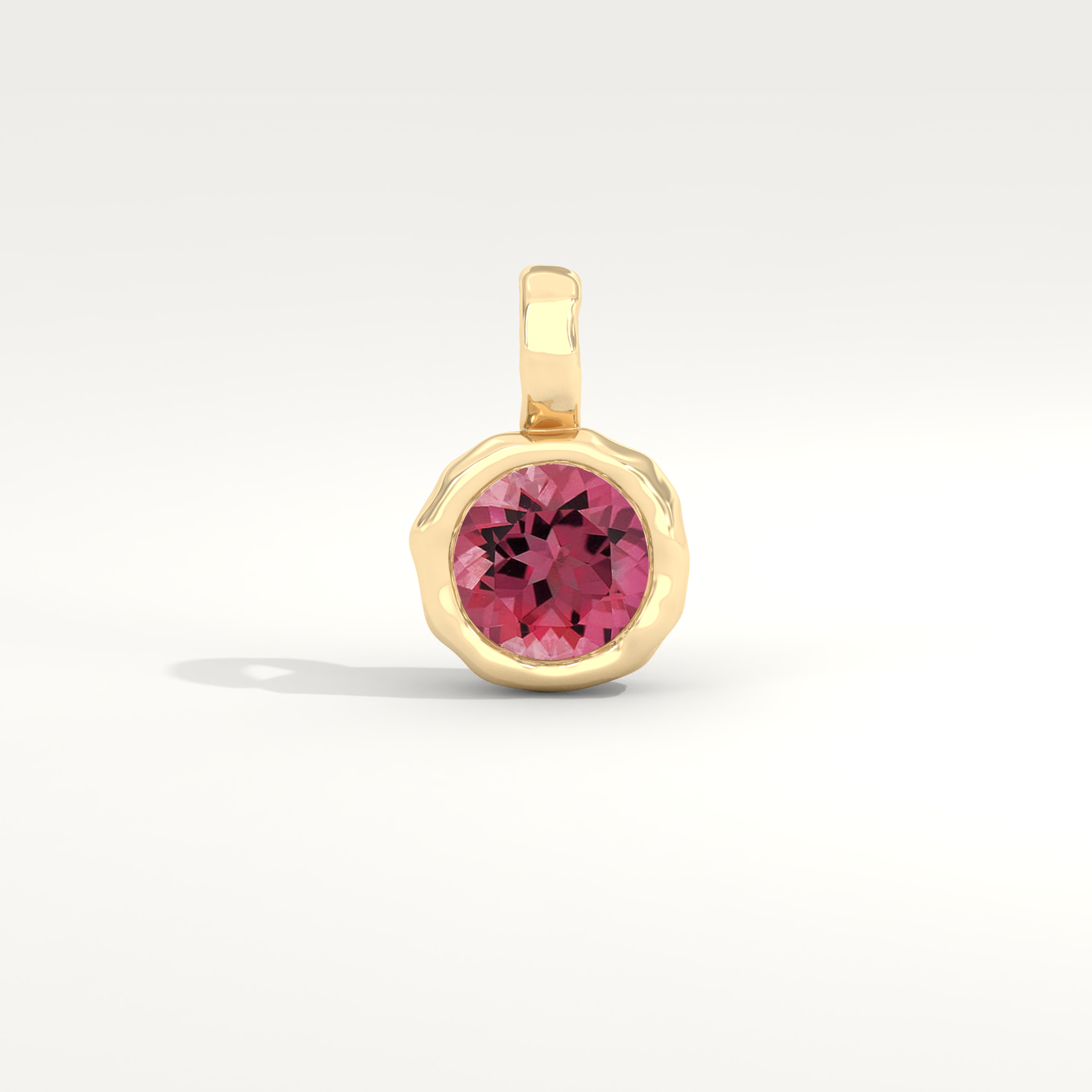 Petite Aurum Pendant in Pink Tourmaline