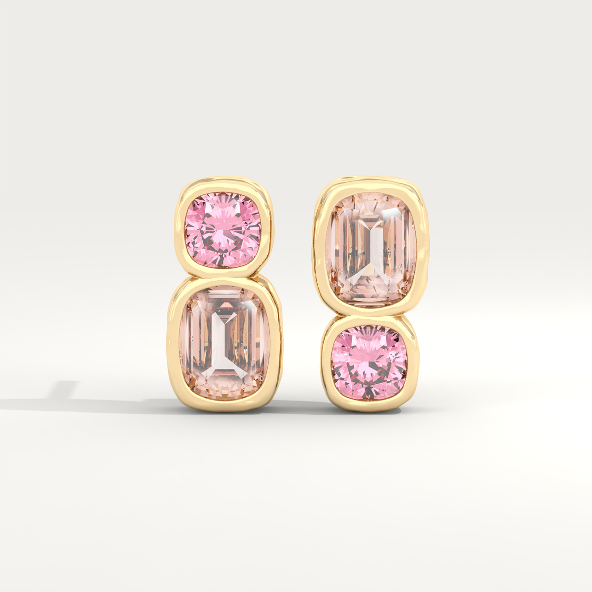 Aurum Earrings in Pink Spinel & Peach Tourmaline (One of One)