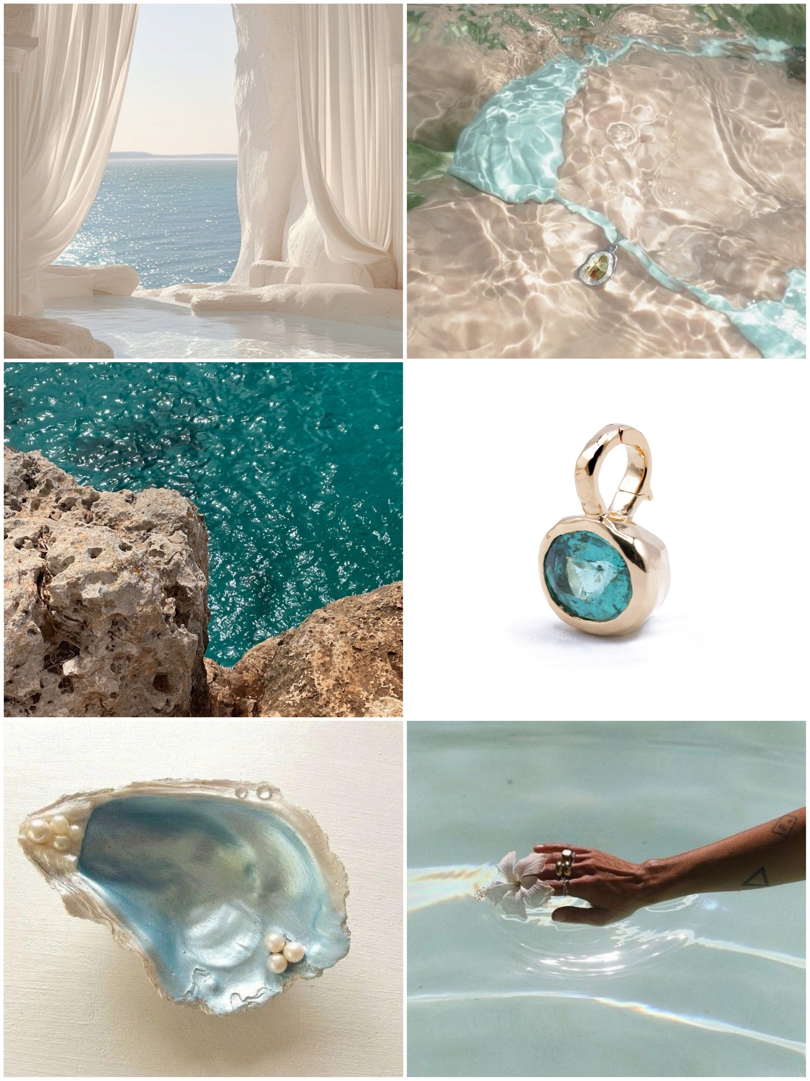 Aurum Pendant in Blue Green Tourmaline (One of One)