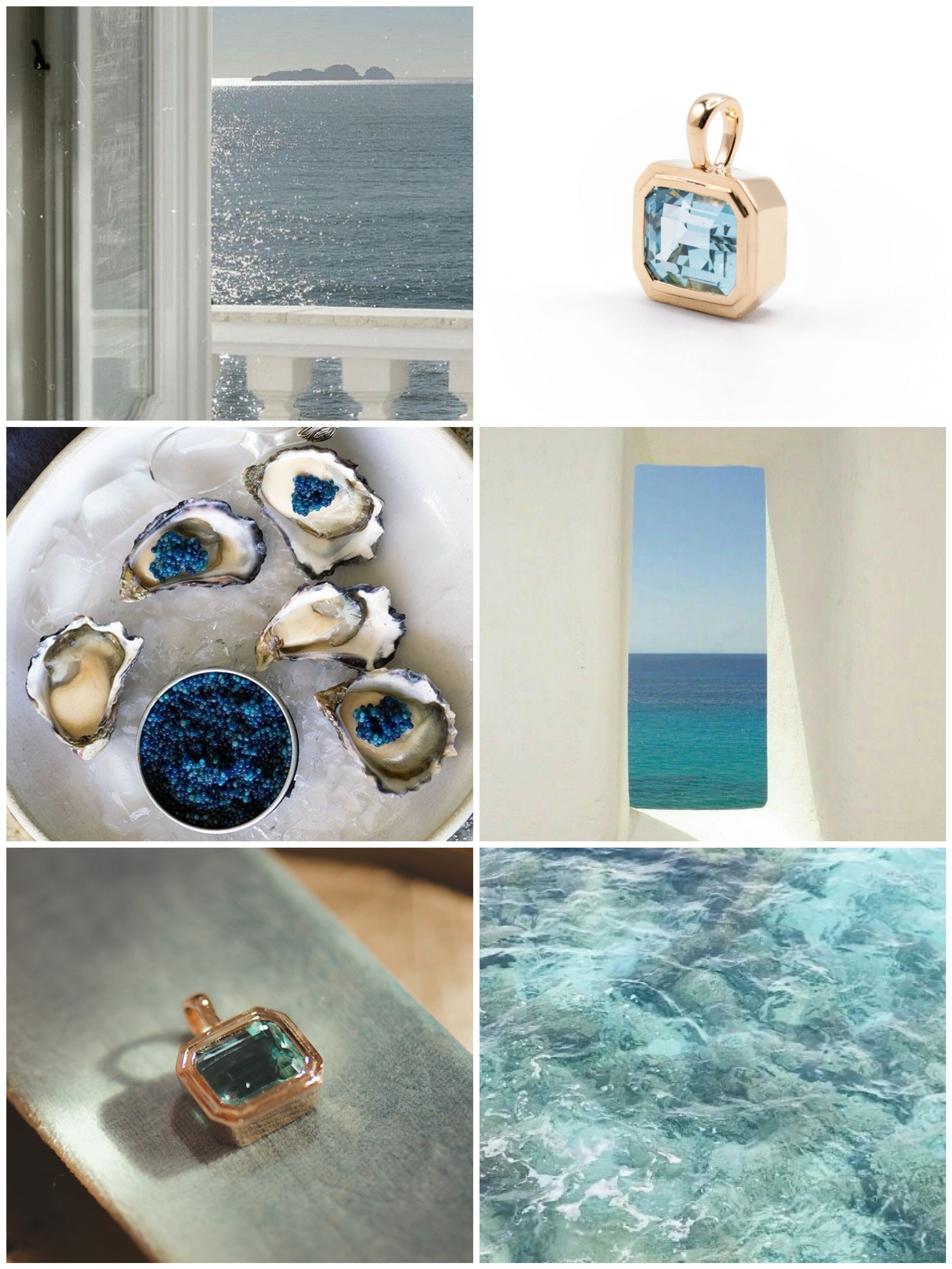 Helios Pendant in Aquamarine