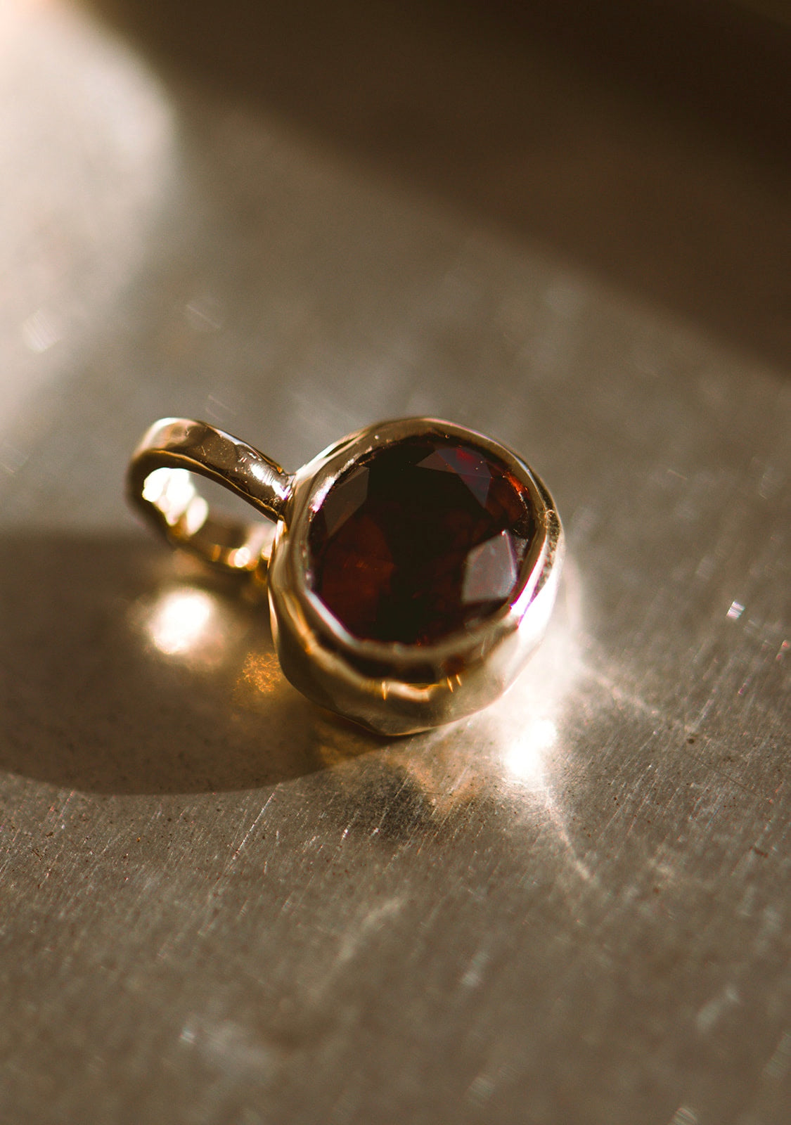 Aurum Pendant in Red Orange Tourmaline