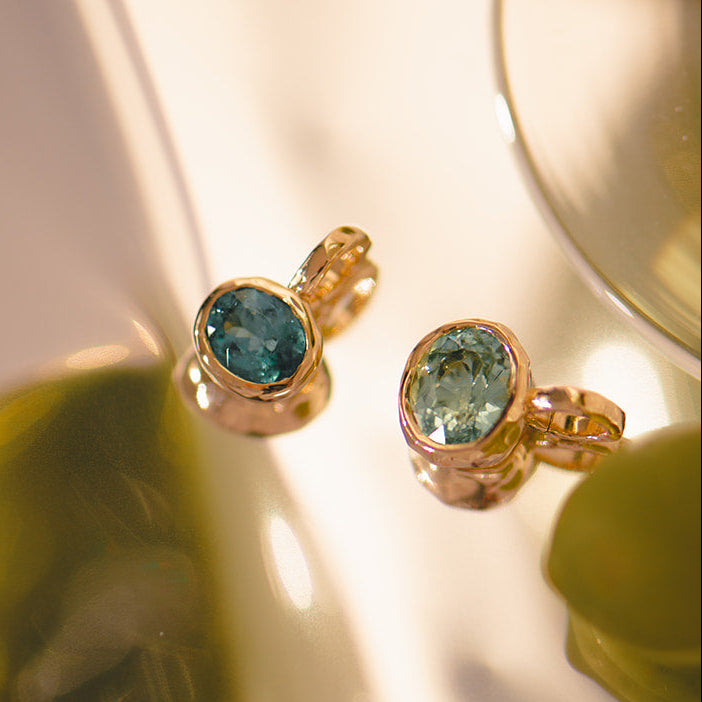 Aurum Pendant in Blue Green Tourmaline