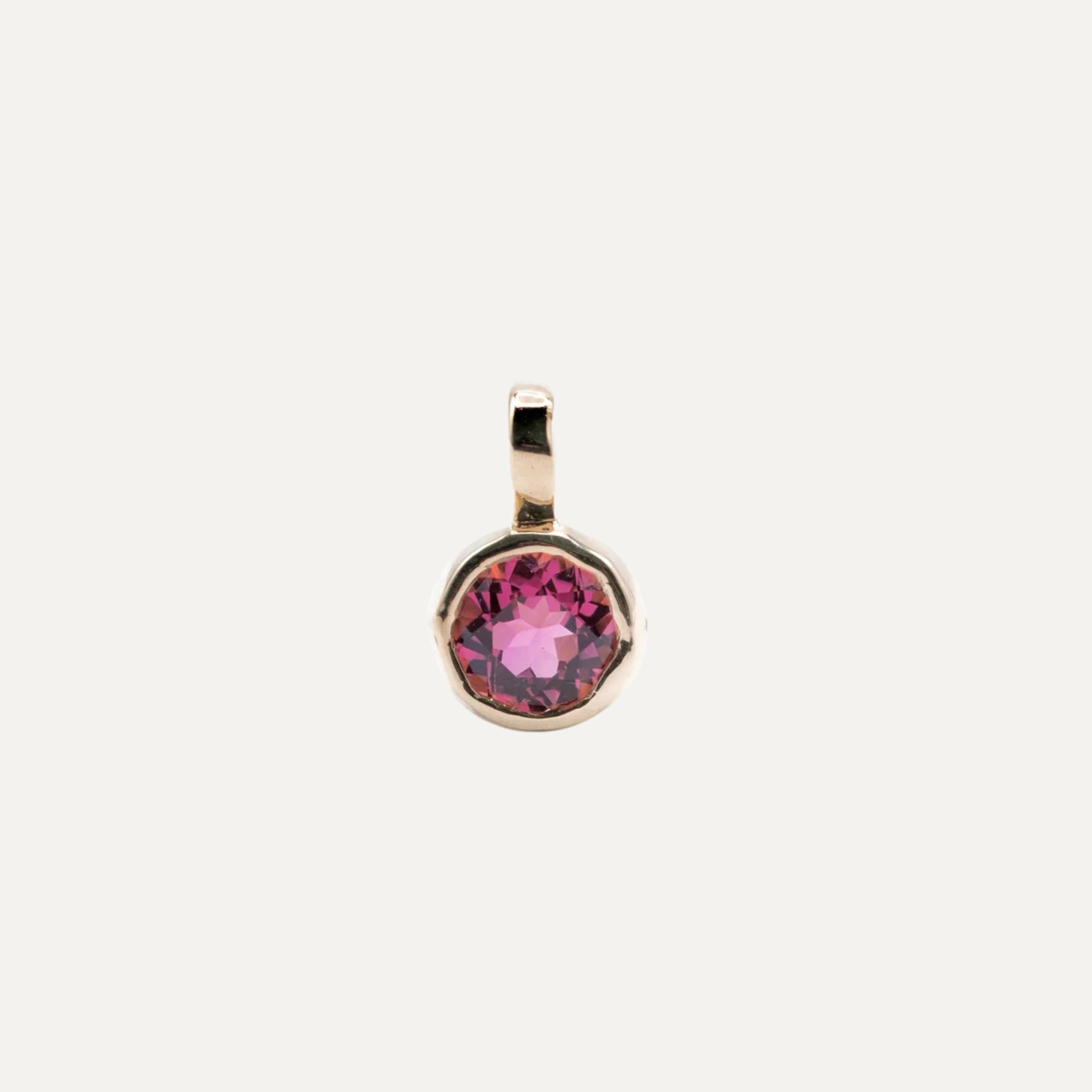 Petite Aurum Pendant in Pink Tourmaline